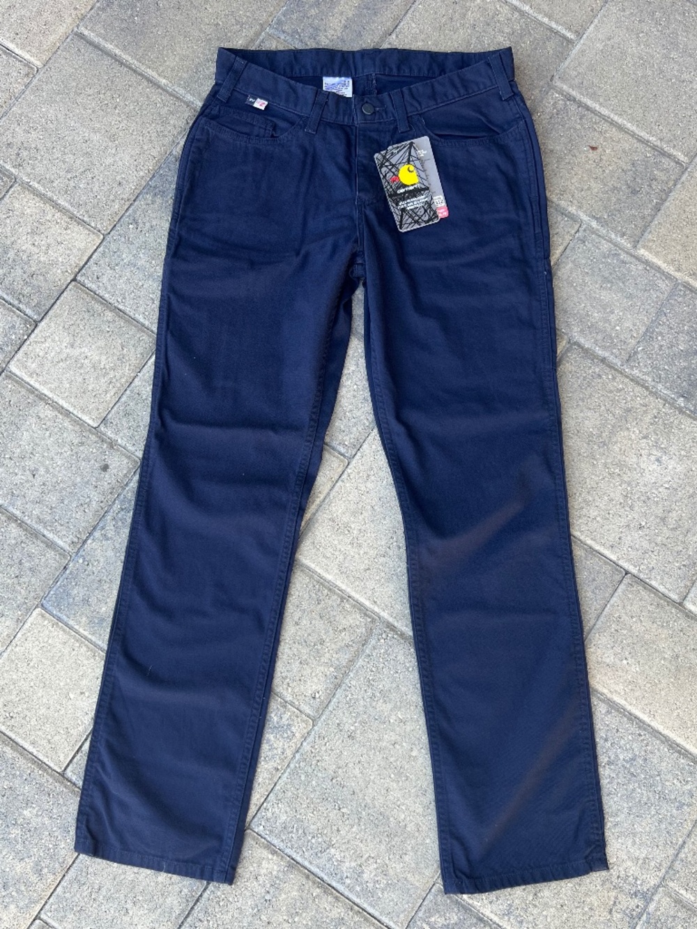 Carhartt Women's Canvas Flame Resistant Work Pants 10 Regular Fit Dark Blue $125